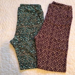 2 pairs of LuLaRoe patterned leggings